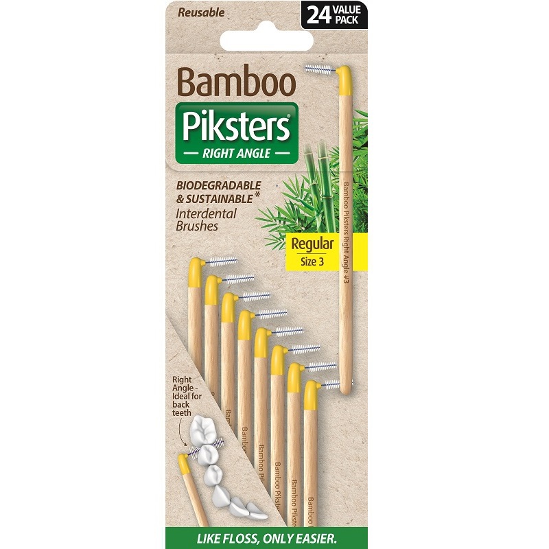 Bamboo piksters ragers hoek size 3 regular geel