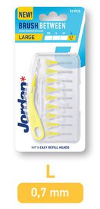 jordan interdentaal brush between l - 0,7mm geel