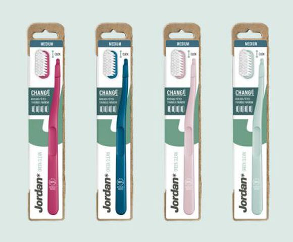 Jordan tandenborstel green clean change 4-p medium