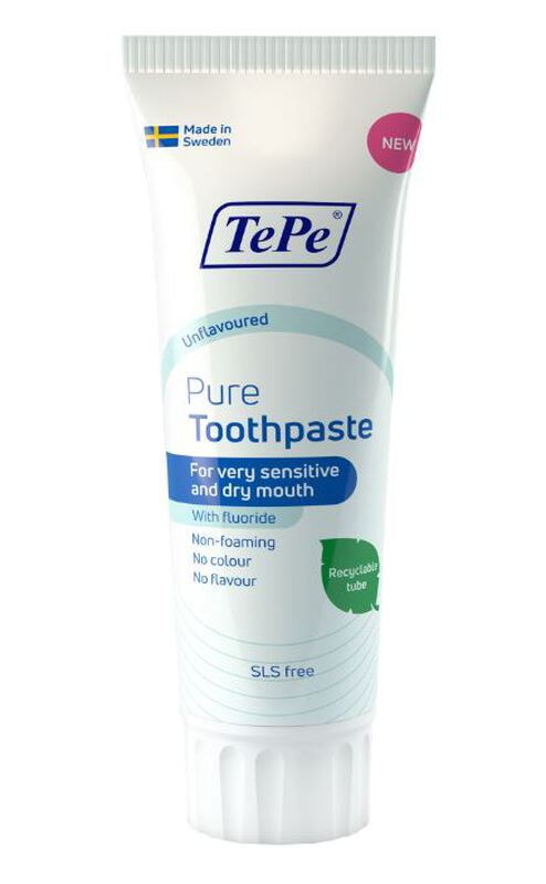 Tepe pure tandpasta zonder smaak v/d droge mond