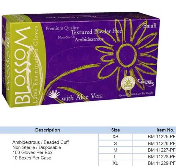 Blossom aloe vera latex handschoenen pf small