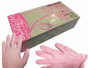 blossom nitrile roze pf handschoenen small