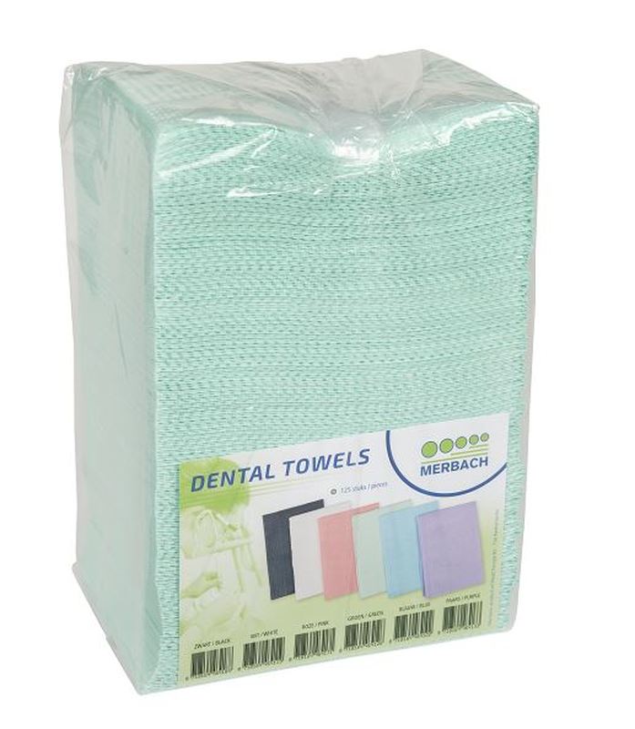 Merbach dental towels groen 3-laags papier/pe