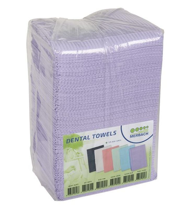 Merbach dental towels paars 2-laags papier/pe