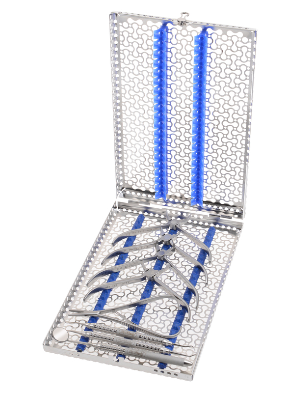 Din cassette voor ortho instrumenten blauw