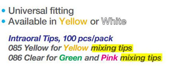 Intra oral tips wit (voor groene en roze mengtips)