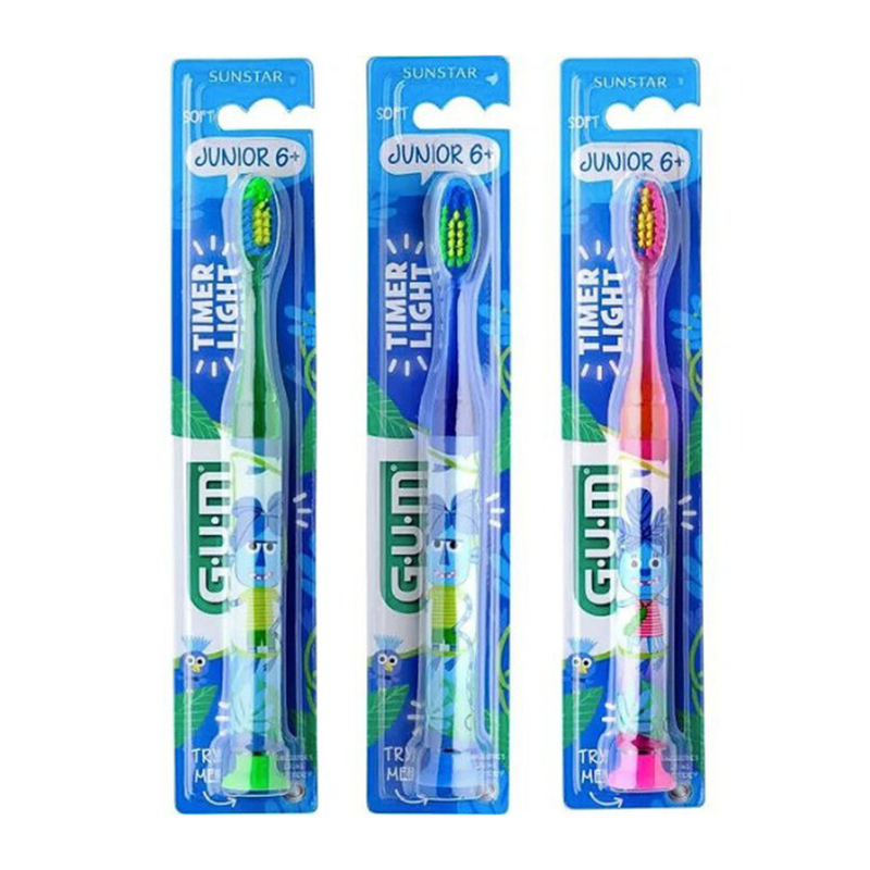 Gum junior+timer tandenborstel 7-9 jaar
