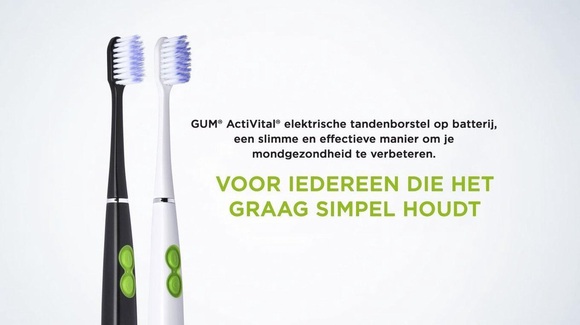 Gum activital sonic tandenborstel wit op batterij