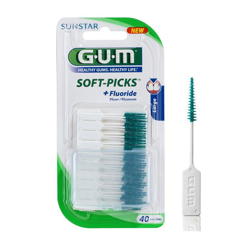 Gum soft-picks original large donkergroen