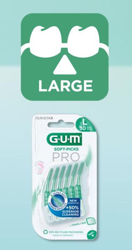 Gum soft-picks pro large donkergroen