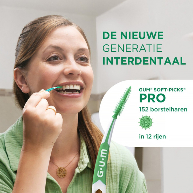 Gum soft-picks pro large donkergroen - 60 stuks
