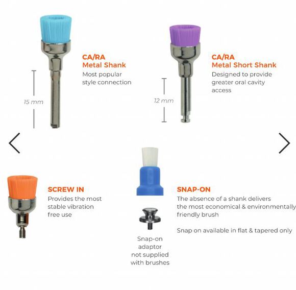 Premium prophy borstel nylon jun.cup screw ass.