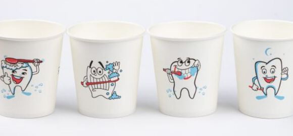 Disposable healthy teeth paper cups 170 ml