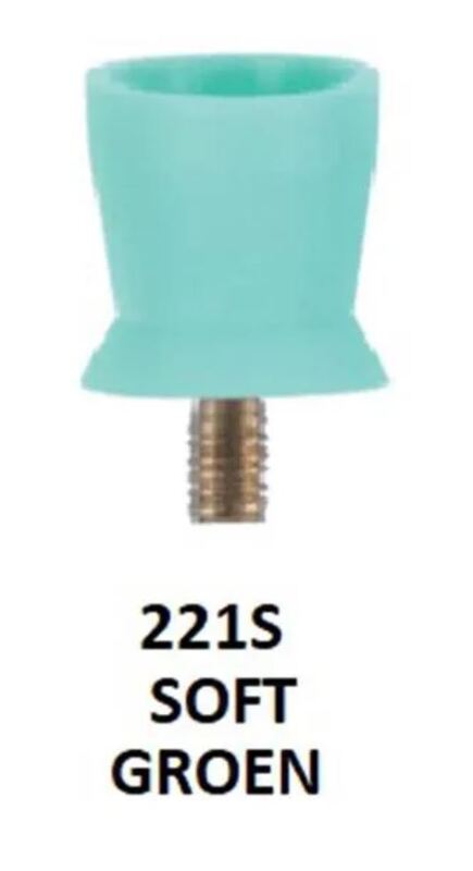 Premium prophy cups screw-in short soft green