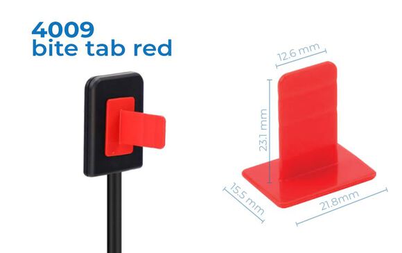 Peelnstick disposable sensor holders bite tab red