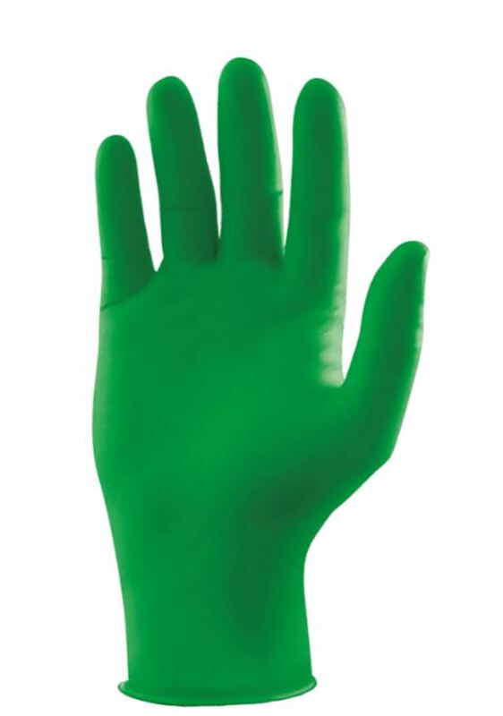 Nature nitrile handschoenen pf bio groen medium