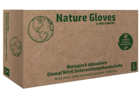 Nature nitrile handschoenen pf bio groen x-large