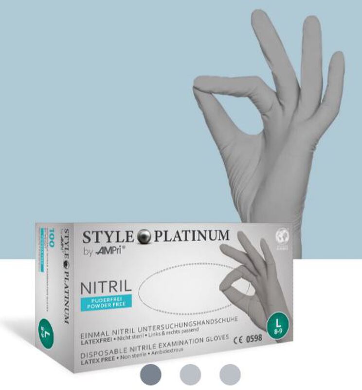 Style platinum nitrile zilvergrijs pf x-small