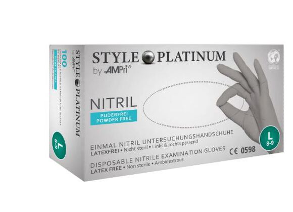 Style platinum nitrile zilvergrijs pf small