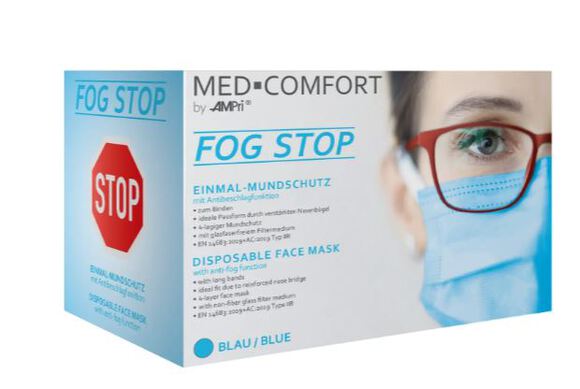 Mondmaskers fog stop 4-l (iir) blauw met koord