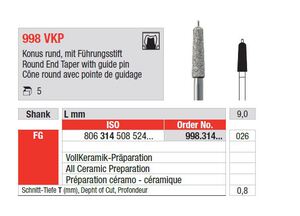 edenta diamantsteen fg 998/026 round end tap. 9mm