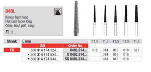 edenta diamantsteen fg g848l/014 flat end taper l.