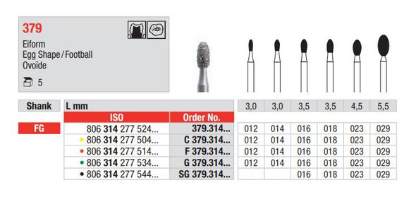 Edenta diamantsteen fg f379/018 egg shape 3,5mm