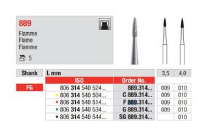 edenta diamantsteen fg f889/010 flame 4mm