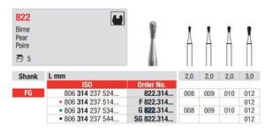 edenta diamantsteen fg 822/012 pear 3mm