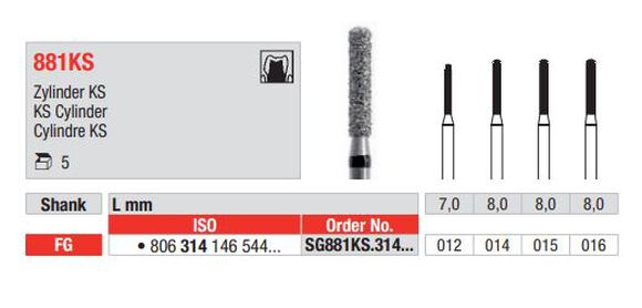 Edenta diamantsteen fg sg881ks/014 round end cyl.