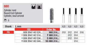 edenta diamantsteen fg f880/012 round end cyl. 6mm
