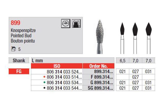 Edenta diamantsteen fg 899/031 (pointed bud)