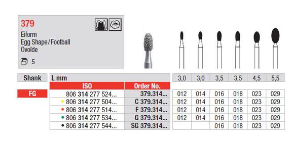Edenta diamantsteen fg 379/029 (egg shape/footb.)