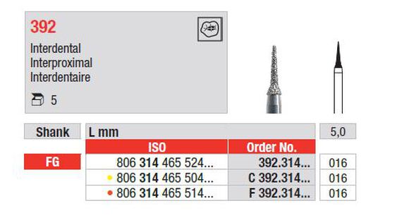 Edenta diamantsteen fg f392/016 (interproximaal)