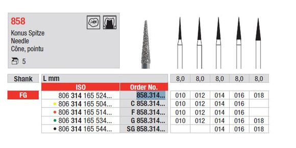 Edenta diamantsteen fg f858/016 (needle)
