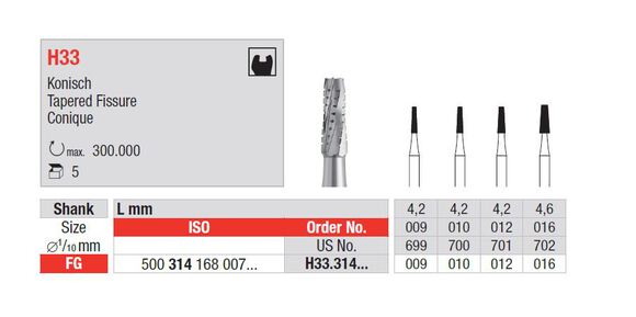 Edenta hm boren conisch fg h33/010 4,2mm