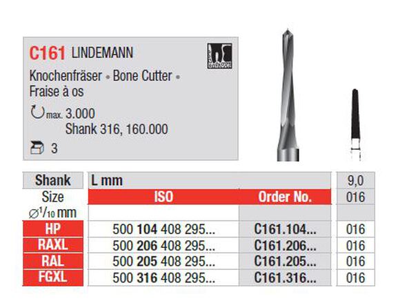 Edenta botfrais lindemann fgxl c161.316.016 9mm