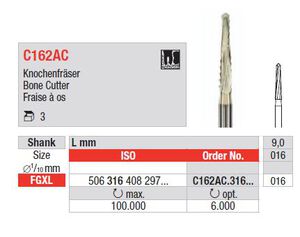 edenta botfrais fgxl c162ac.316.016 9mm