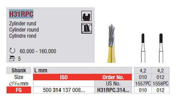 Edenta powercut hm boren fg h31rpc/010