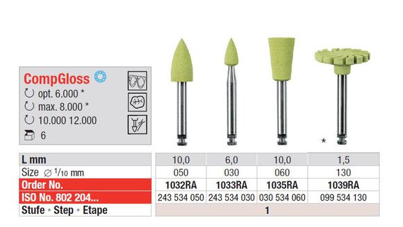 Compgloss 1032ra size 050/10mm/step 1
