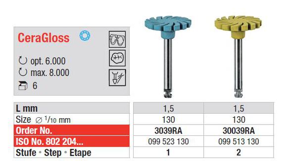 Ceragloss 30039ra size 130/1,5mm/step 2 geel