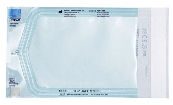 Akzenta top safe steril selfseal/pouches 90x160mm