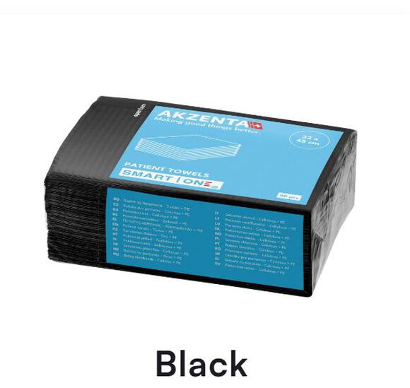 Smart one patient towels 2-l 33x45cm zwart