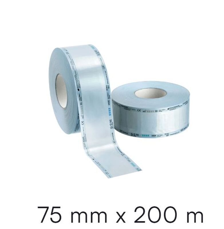 Prime one-top safe sterilisatiefolie 75mm op rol