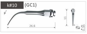 scaler tip piezolux/sonosoft k#10 (gc1)