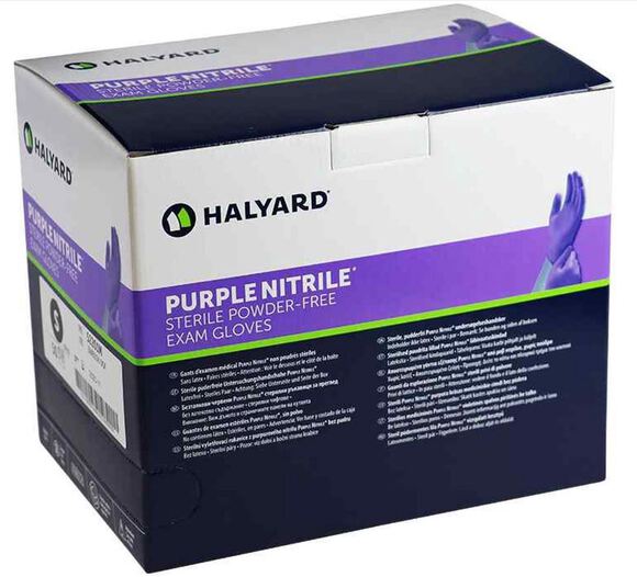 Halyard purple nitrile steriele handschoenen l-8,5