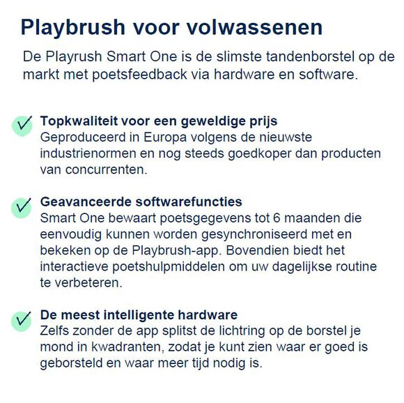 Playbrush smart one mint / voor volwassenen