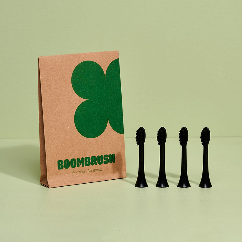 Boombrush sonische opzetborstels zwart (regular)