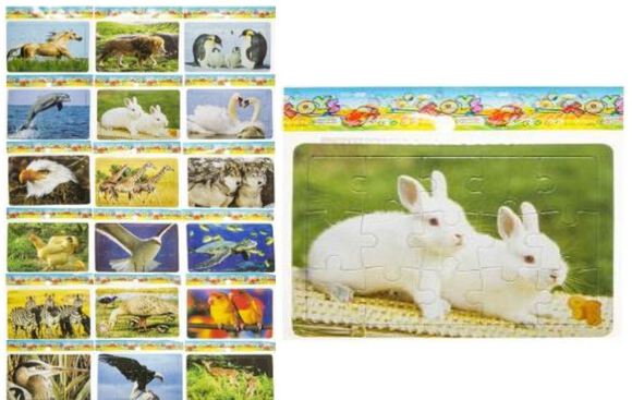 Speelgoed puzzel dieren 12x10cm