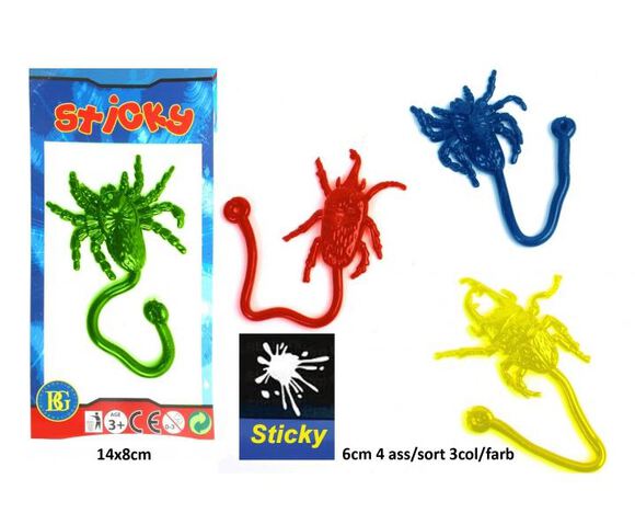Speelgoed sticky insect 6 cm